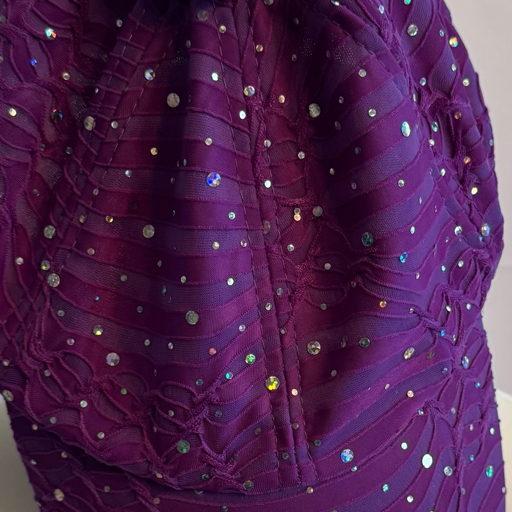Purple Silky Baseball Cap with iridescent stones - NWT - Picture 4 of 4
